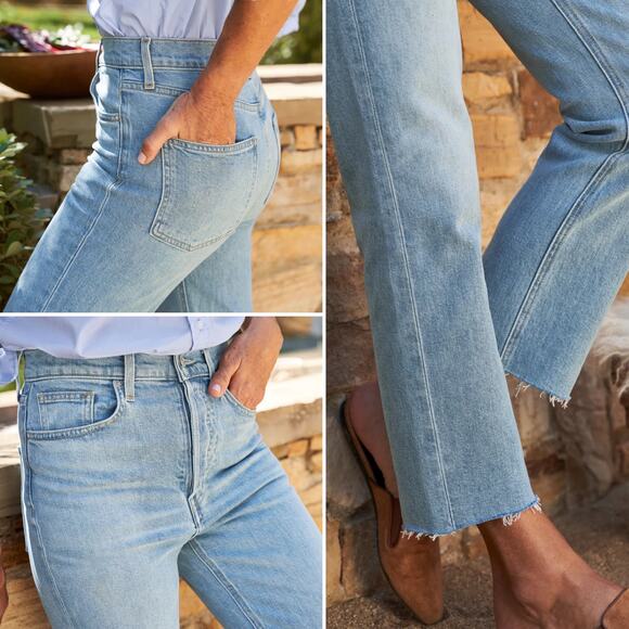 NWOT FRANK & EILEEN MONAGHAN Mom Jean Size 25 Blue Denim High Waist Straight Leg - Picture 3 of 16